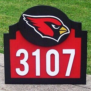 Arizona Cardinals Address Sign for your home (with your address) GO CARDS GO!